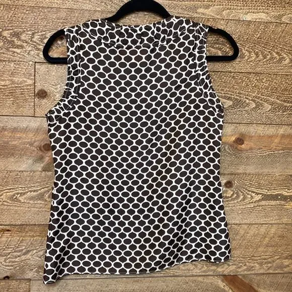 Tory Burch sleeveless Top Blouse Brown Silk Round Neck Size 2 - Picture 5 of 5